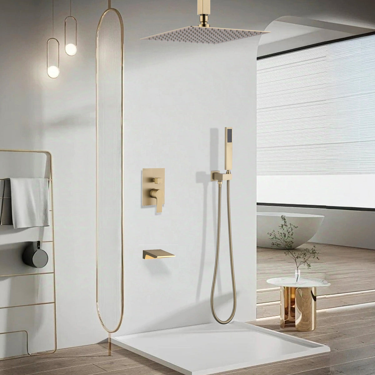 10 Inch Shower System with Rain Shower Faucet Set