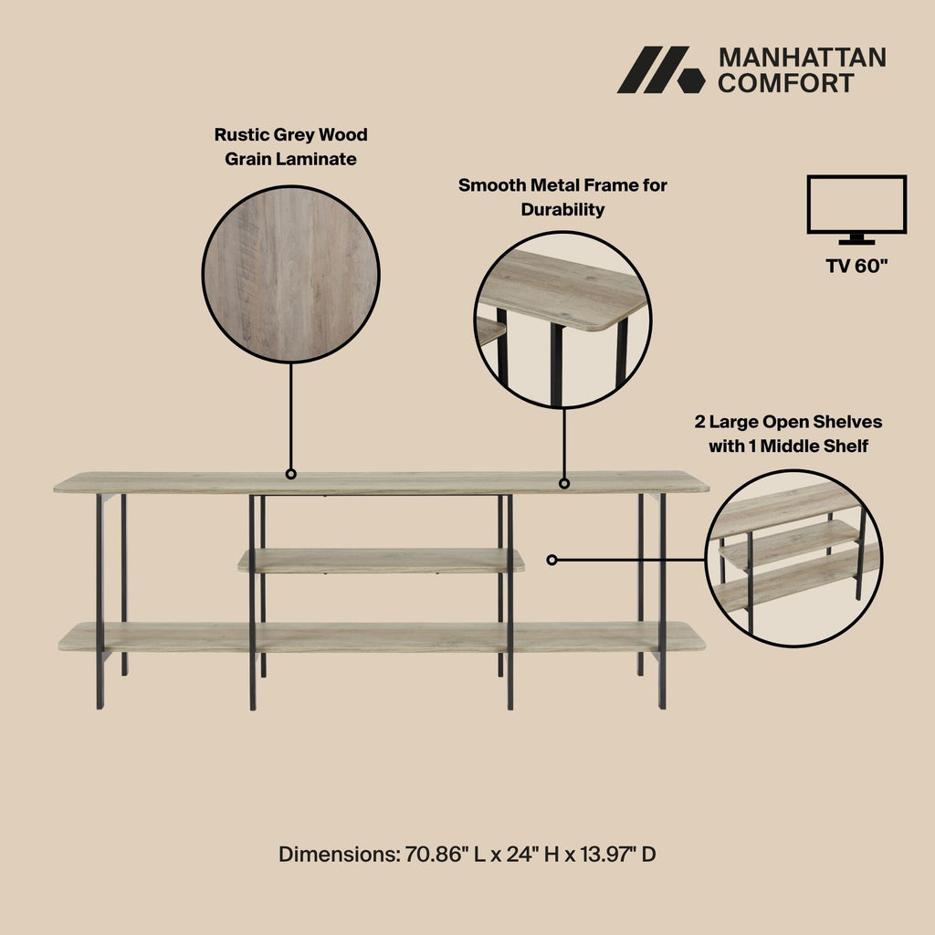 Celine 71" Console Table in Rustic