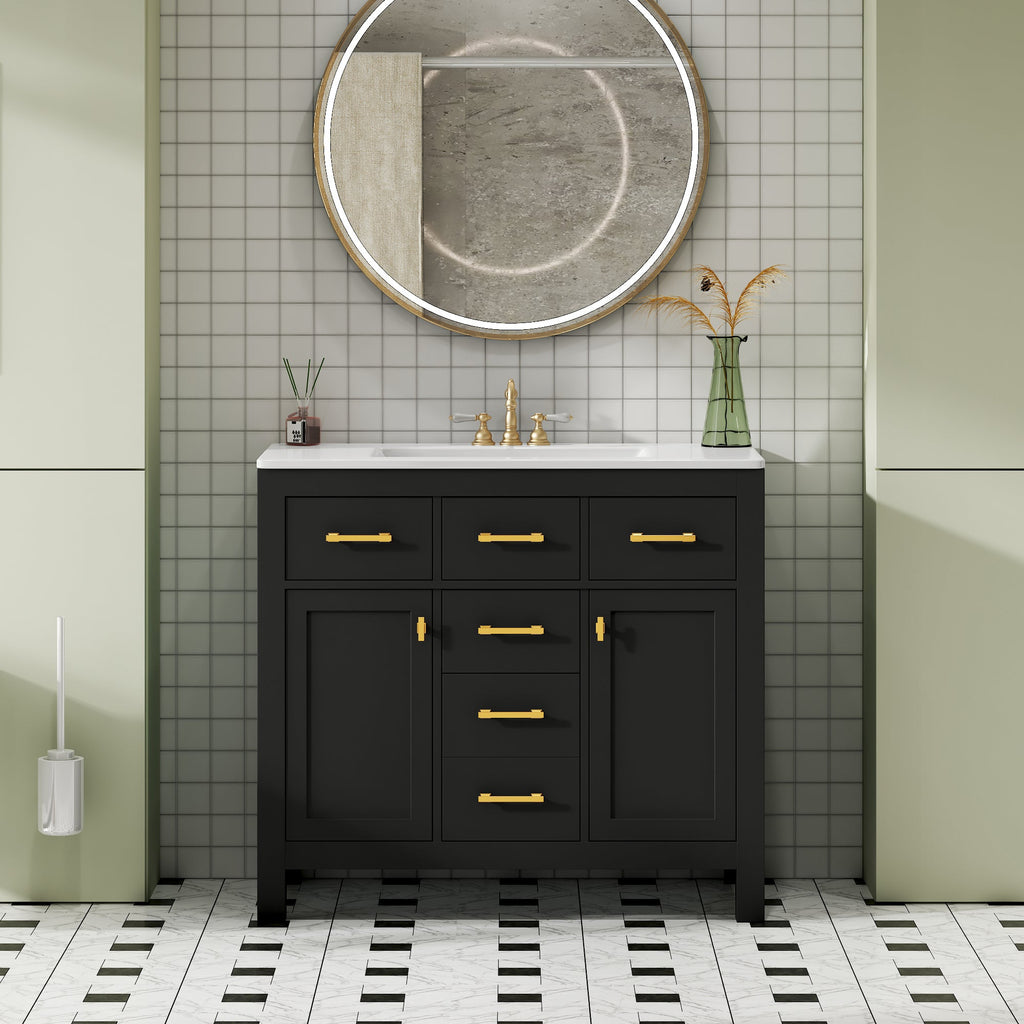 36'' Bathroom Vanity with Ceramic Sink Combo Set