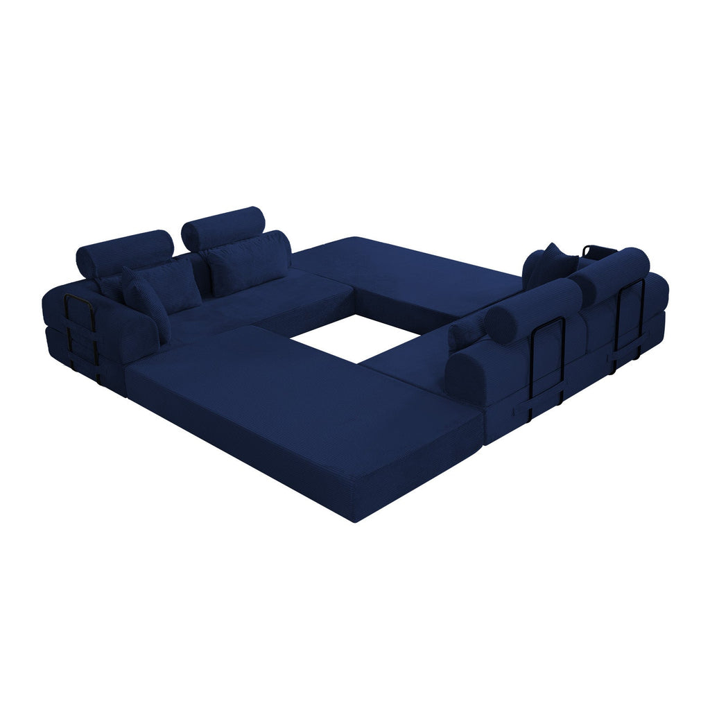 L Shape Modular Sectional Sofa - Blue