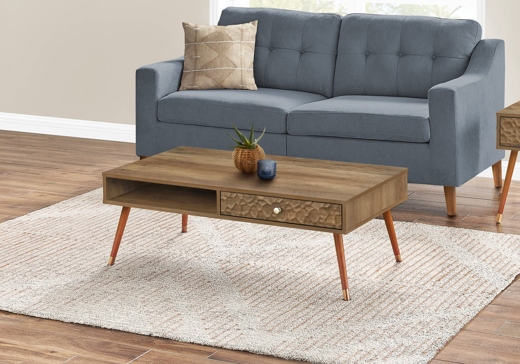 Mid-Century Modern Rectangular Coffee Table with Storage