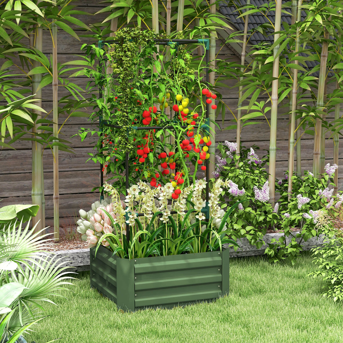 Outsunny Galvanized Raised Garden Bed