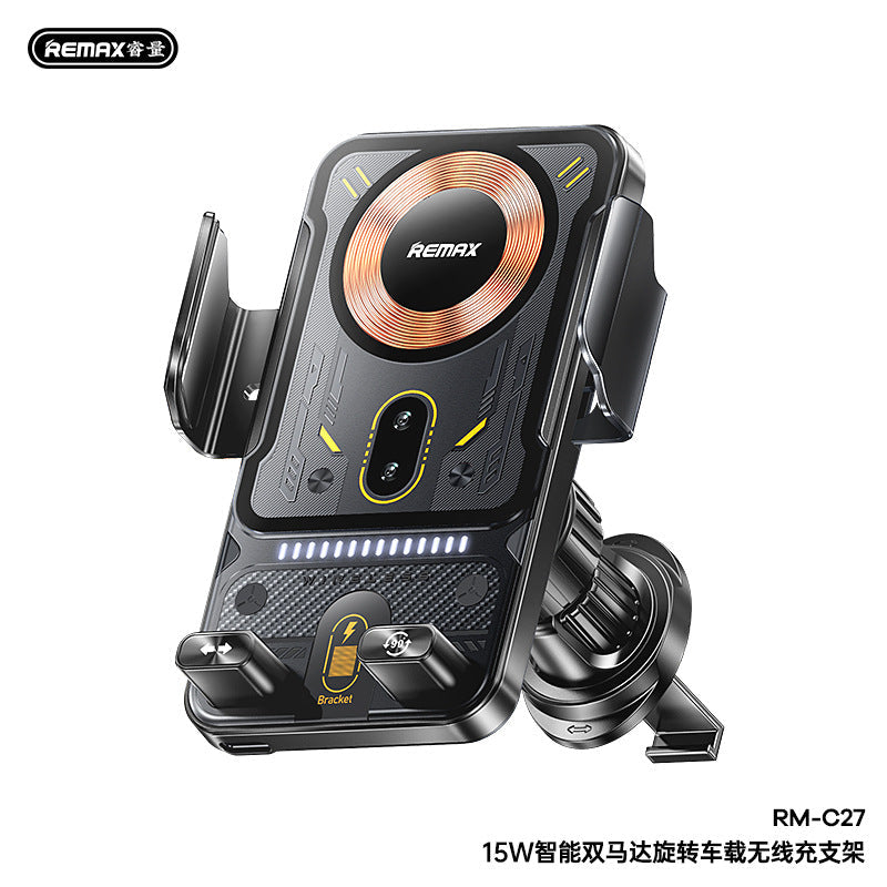 Car Phone Holder With Wireless Magnetic Charger Supports Fast Charging