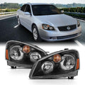 ANZO 2005-2006 Nissan Altima Crystal Headlight 4Door Sedan Black Amber (OE) 121552