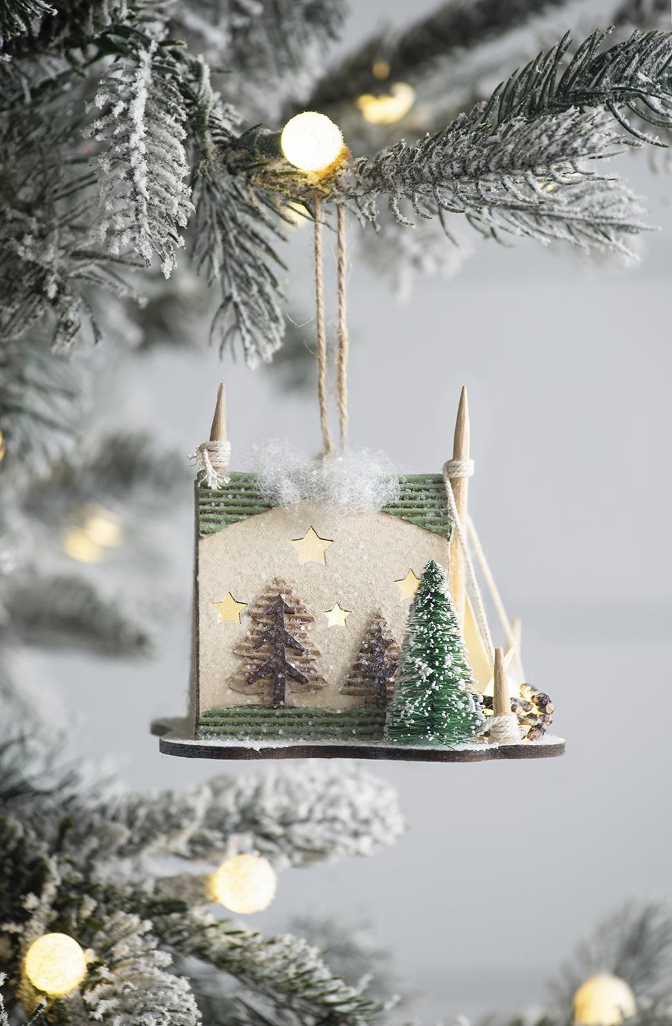 Decorative Hanging Christmas Tree Tent Ornaments - Set of 6
