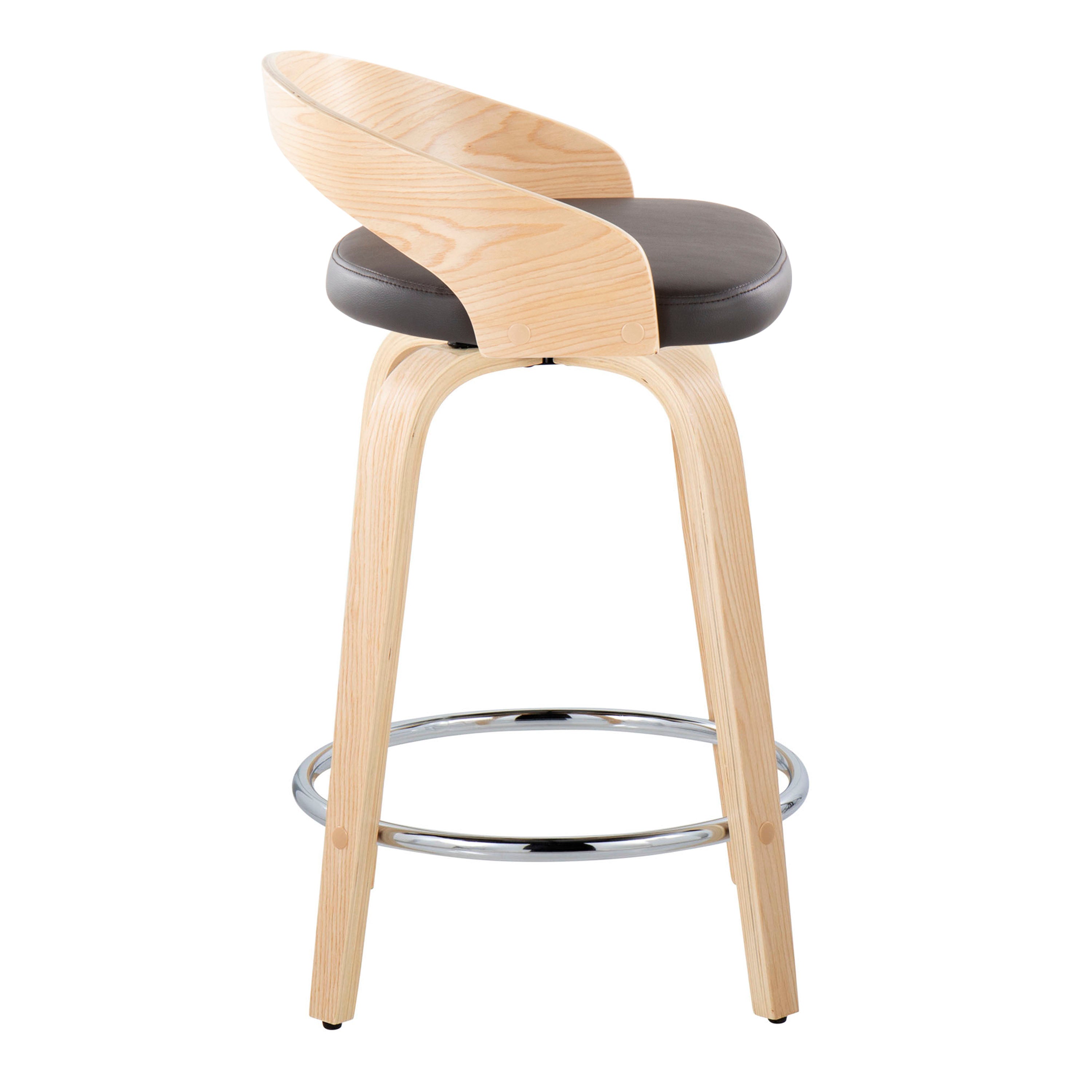 24" Contemporary Fixed-Height Counter Stool with Swivel