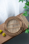 Set of 3 Round Bamboo Decorative Trays