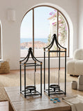 Set of 2 Arched Iron Lanterns