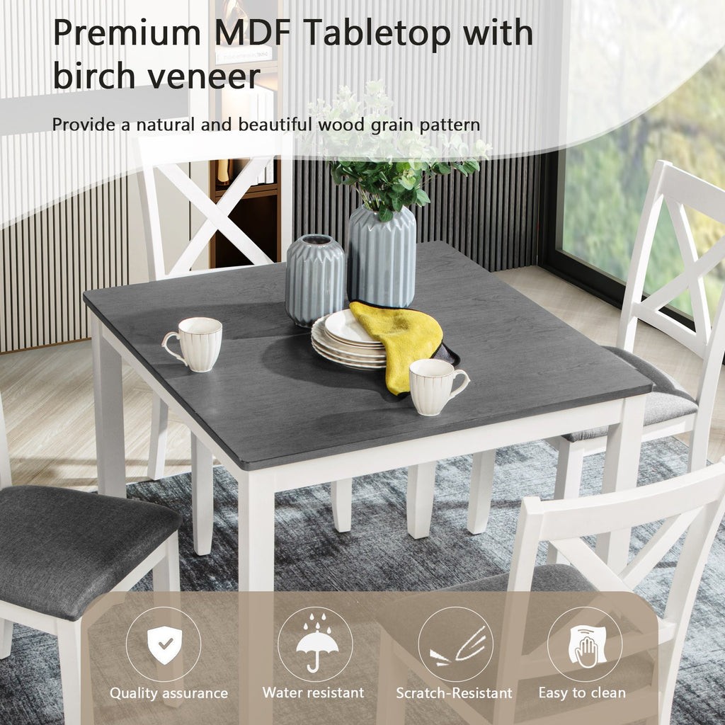 5-Piece Dining Table Set with 4 Chairs