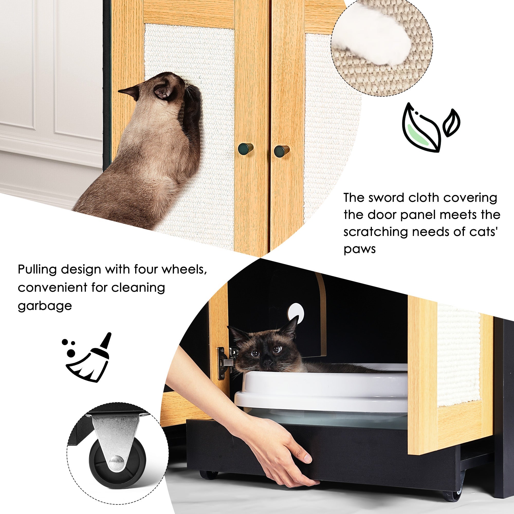 Double Litter Box Enclosure for Two Cats