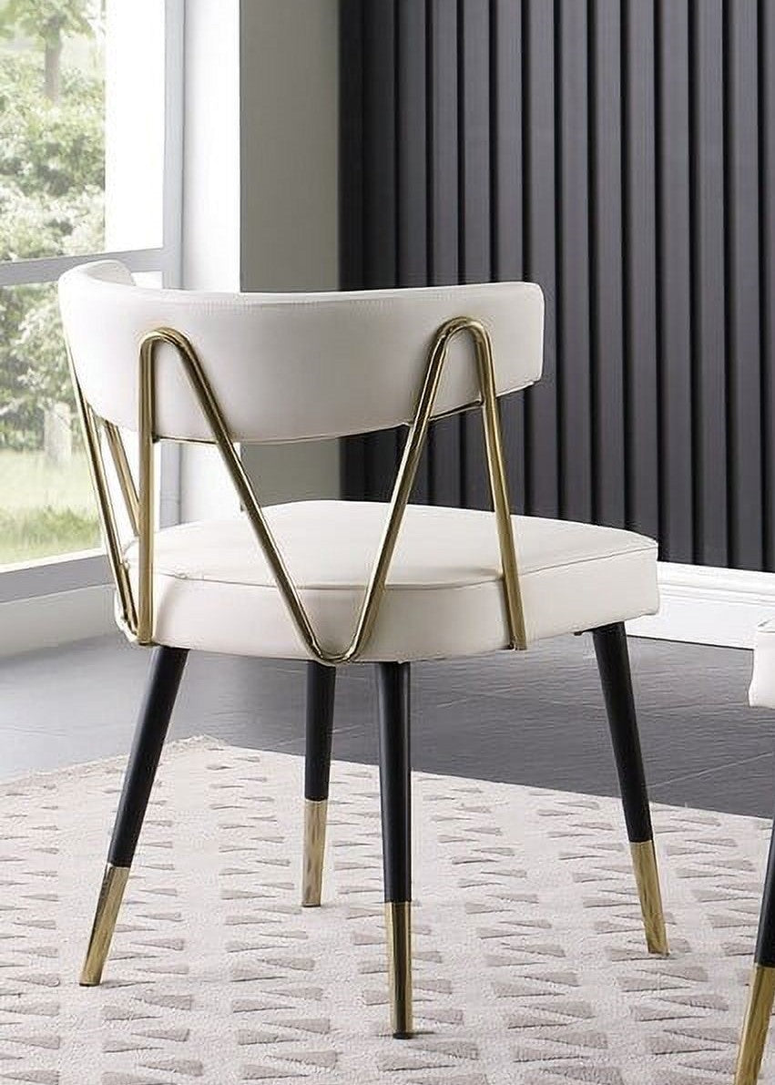 Glam Faux Leather Dining Chair Set of 2