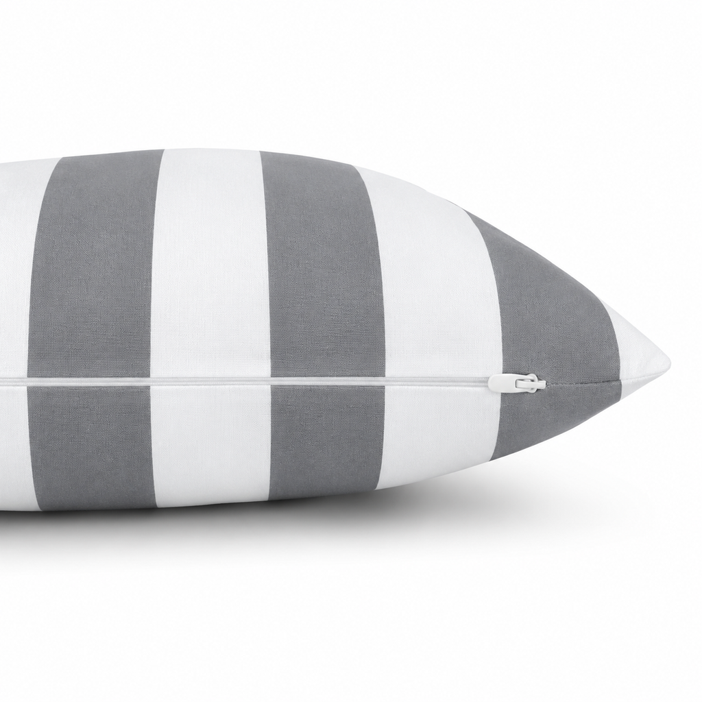 6 Pack Outdoor/Indoor Throw Pillows with Inserts - Gray/White Striped