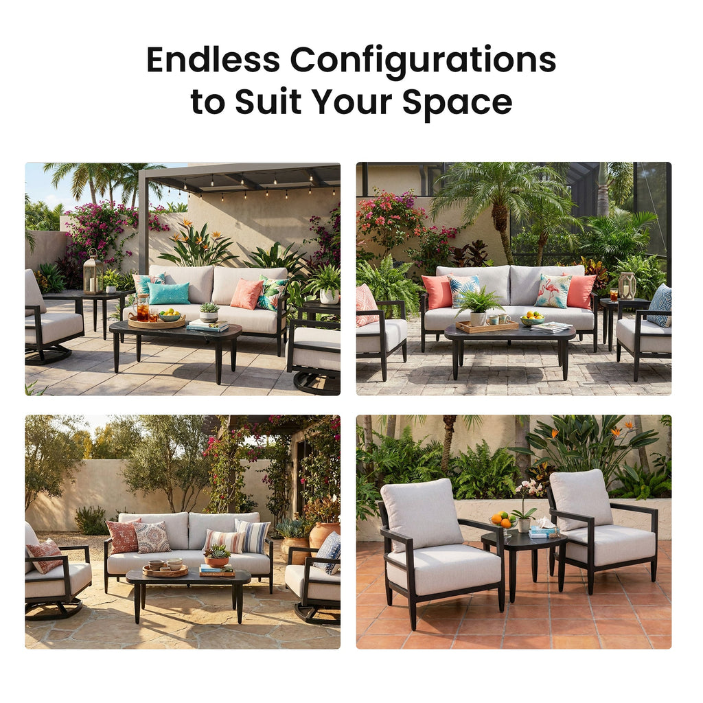 3PC Outdoor Aluminum Patio Chat Set