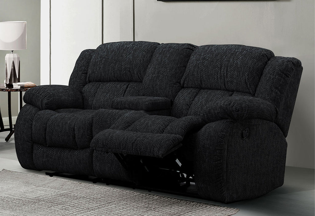 Stonic Ebony Console Reclining Loveseat