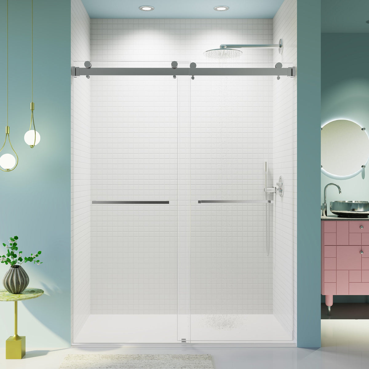 Frameless Double Sliding Shower Door