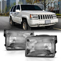 ANZO 1993-1998 Jeep Grand Cherokee Crystal Headlight Chrome (OE) 111471