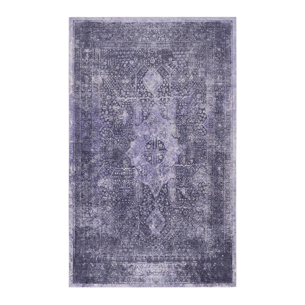 MAVAL Anthracite Washable 5x8 Area Rug