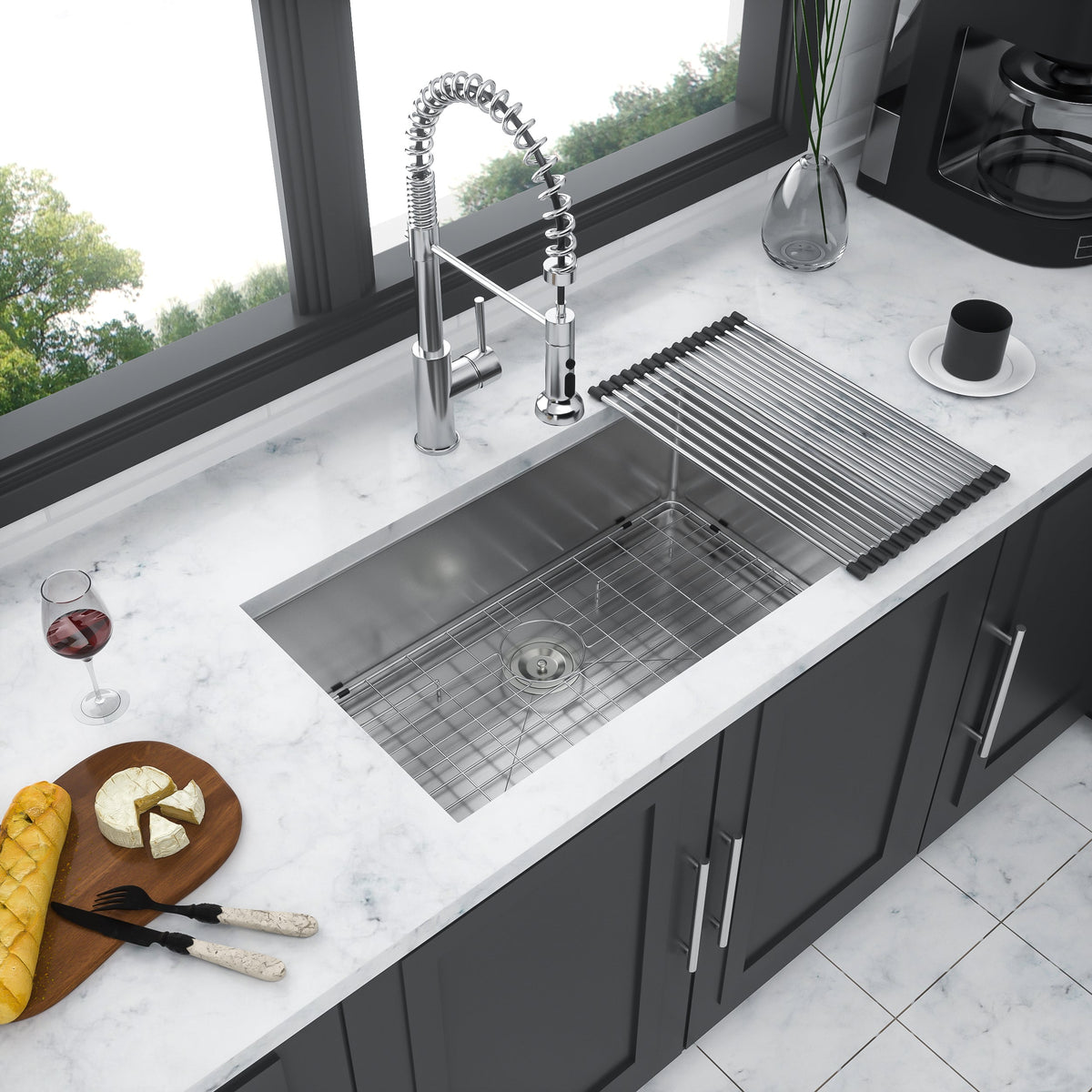 Undermount Kitchen Sink - 32"x18"x9" Stainless Steel