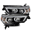 AlphaRex 14-20 Toyota 4Runner LUXX LED Proj Headlights Plank Style Black w/Activ Light/Seq Signal 880722 *Discontinued