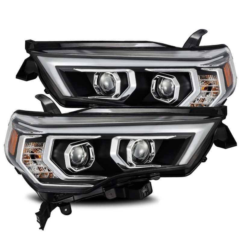 AlphaRex 14-20 Toyota 4Runner LUXX LED Proj Headlights Plank Style Black w/Activ Light/Seq Signal 880722 *Discontinued