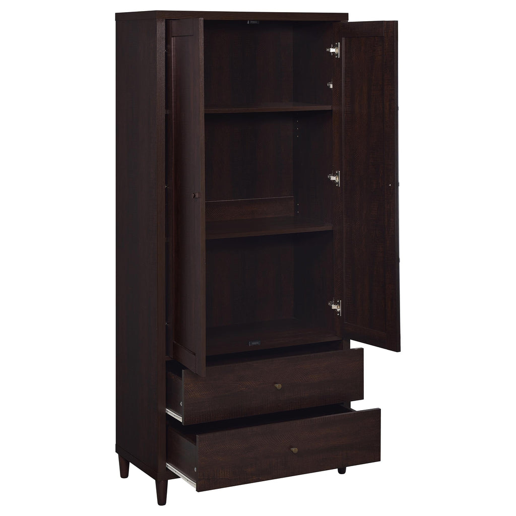 Nestor Tobacco 2-Drawer Tall Accent Cabinet with 2 Doors