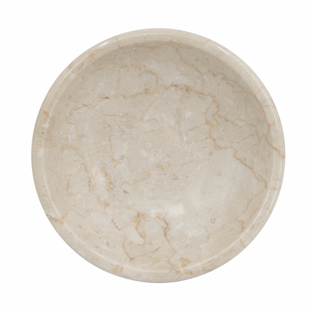Round Marble Pedestal Fruit Bowl