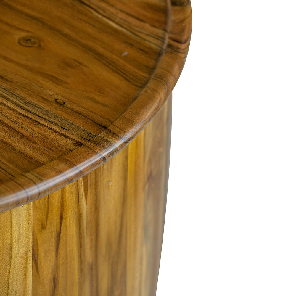 22x22x25" Drum Side Table With Tray Style Top