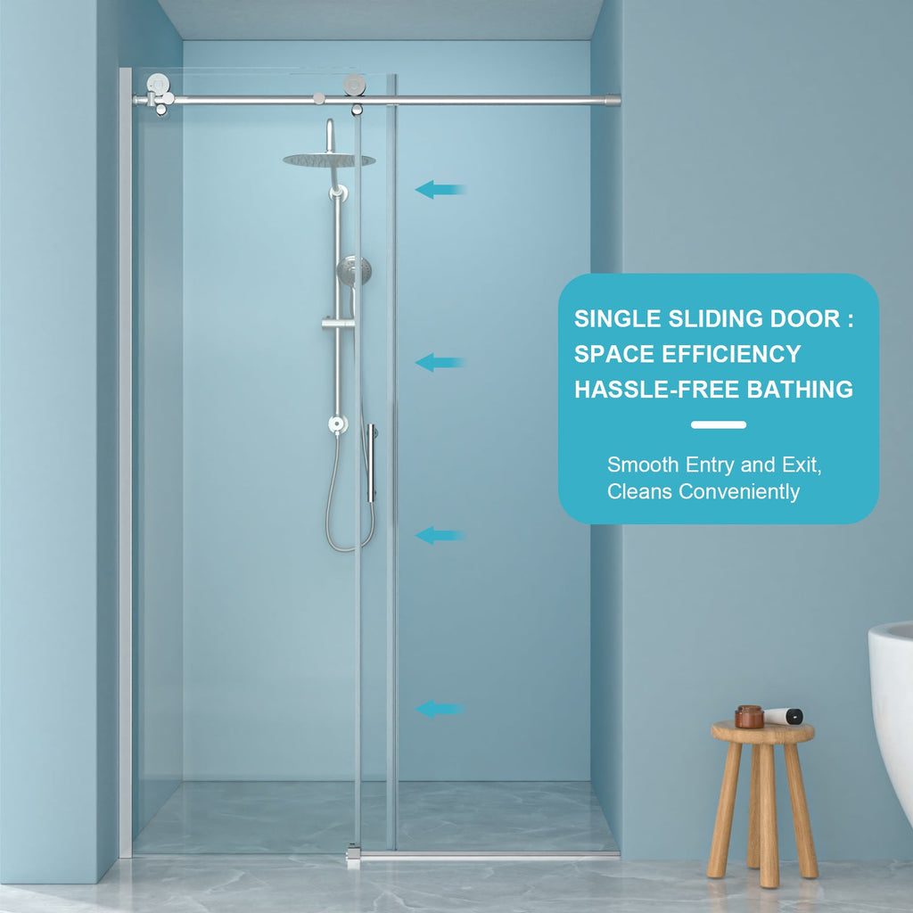 Single Sliding Bypass Shower Enclosure - 48" W x 76" H