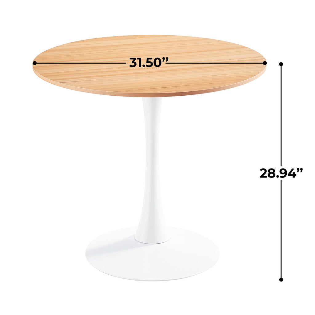 31.5" Oak Color Top Tulip Table