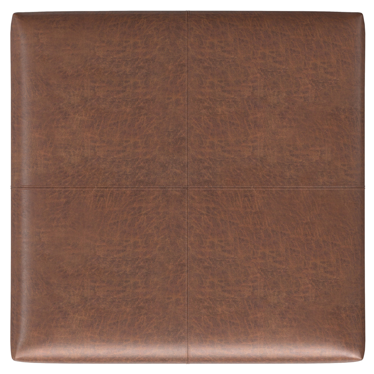 Gabbie 36 Inch Wide Square Coffee Table Storage Ottoman in Distressed Saddle