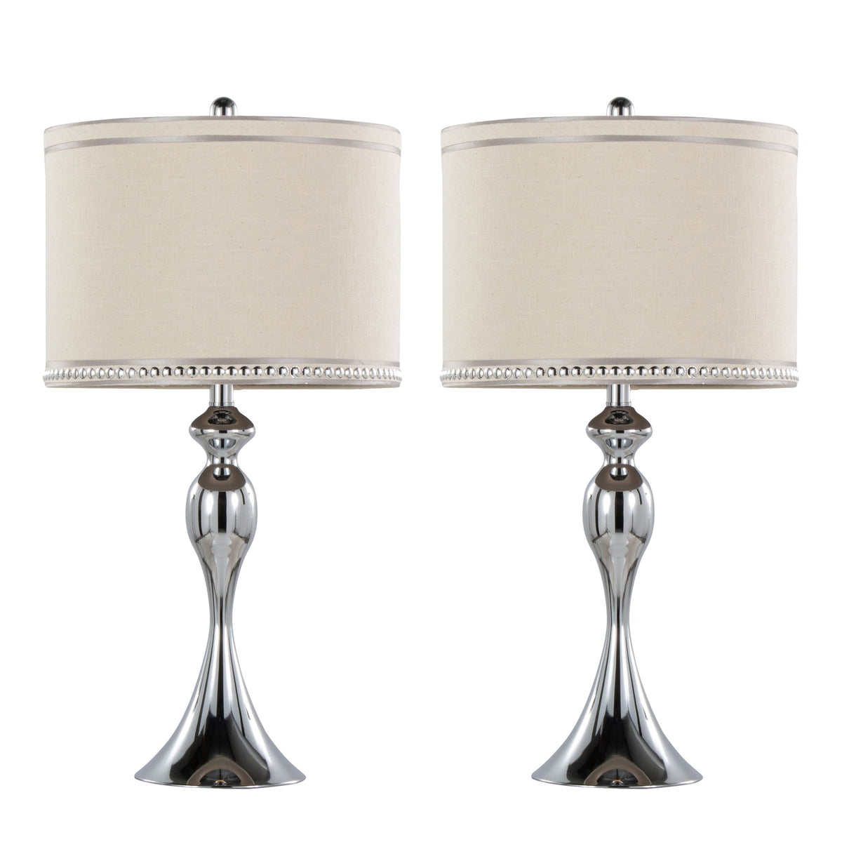 27" Contemporary Metal Table Lamp in Polished