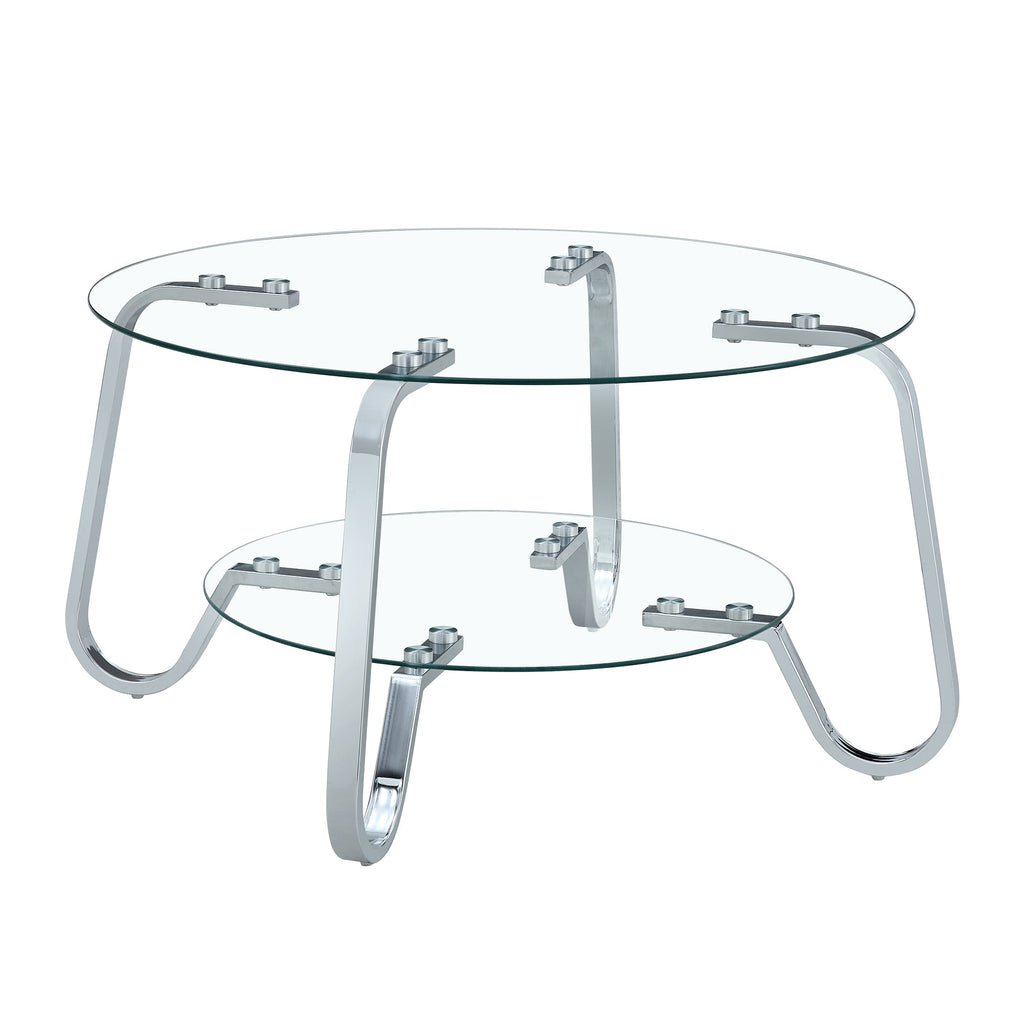 Retro Minimalist Style Metal Frame Coffee Table