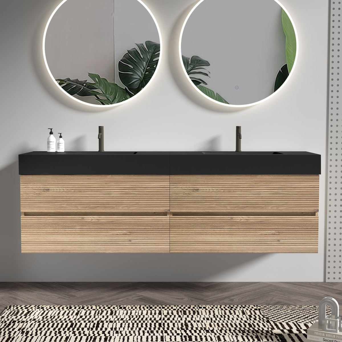 Grace 72" Mid-Century Modern Bathroom Vanity