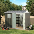 9x6 FT Metal Garden Shed with Windows