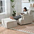Oversized Chair with Storage Ottoman - Modern Living Room Accent
