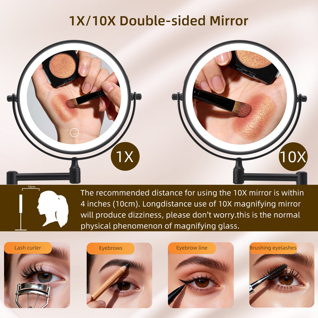 Rechargeable Wall Mounted Makeup Mirror