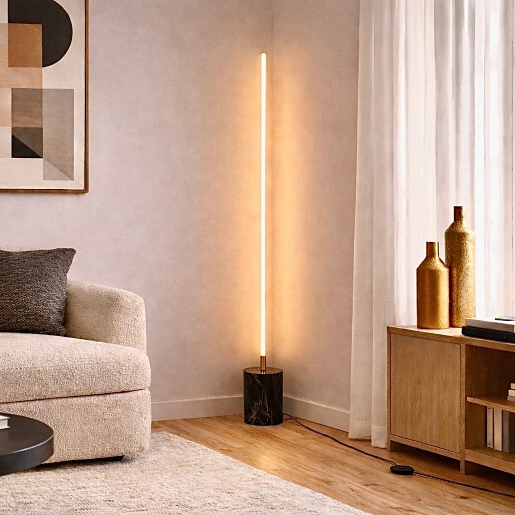 Prism Brassed Gold LED Floor Lamp