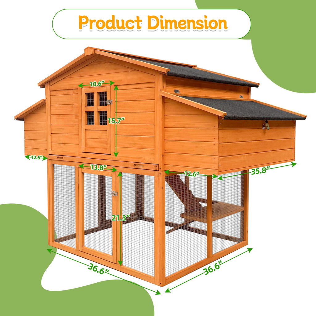 Chicken House for Outdoor with Two Nesting Box