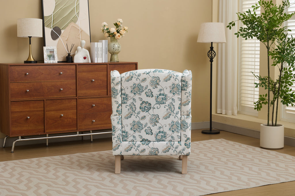 Modern Accent Chair with Retro Wood Legs