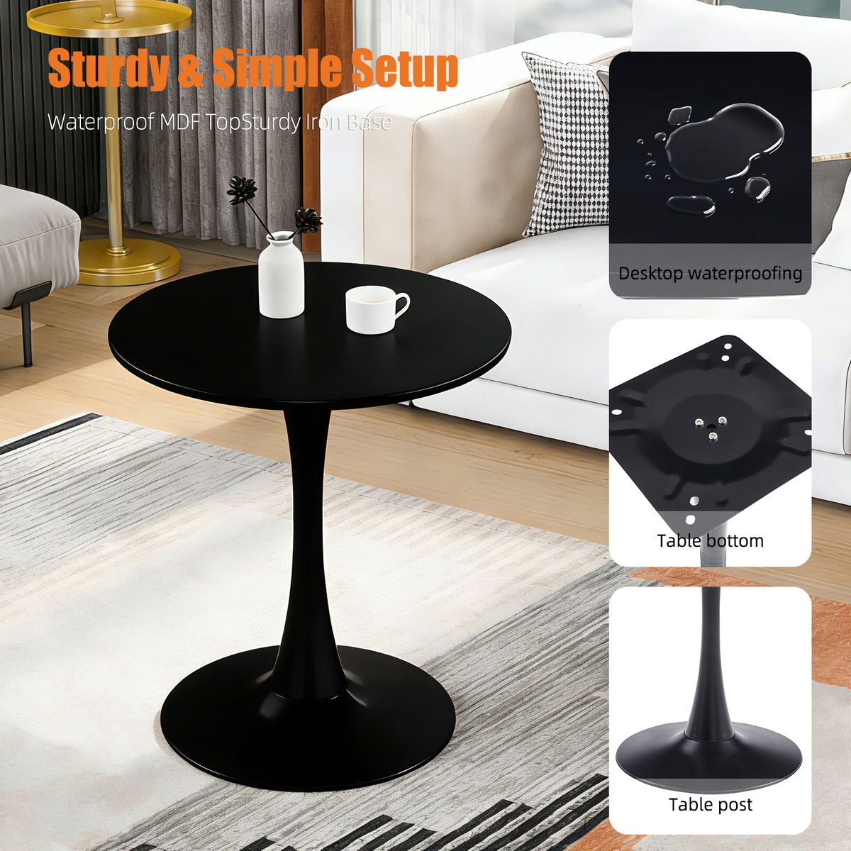 Black Round Dining Table