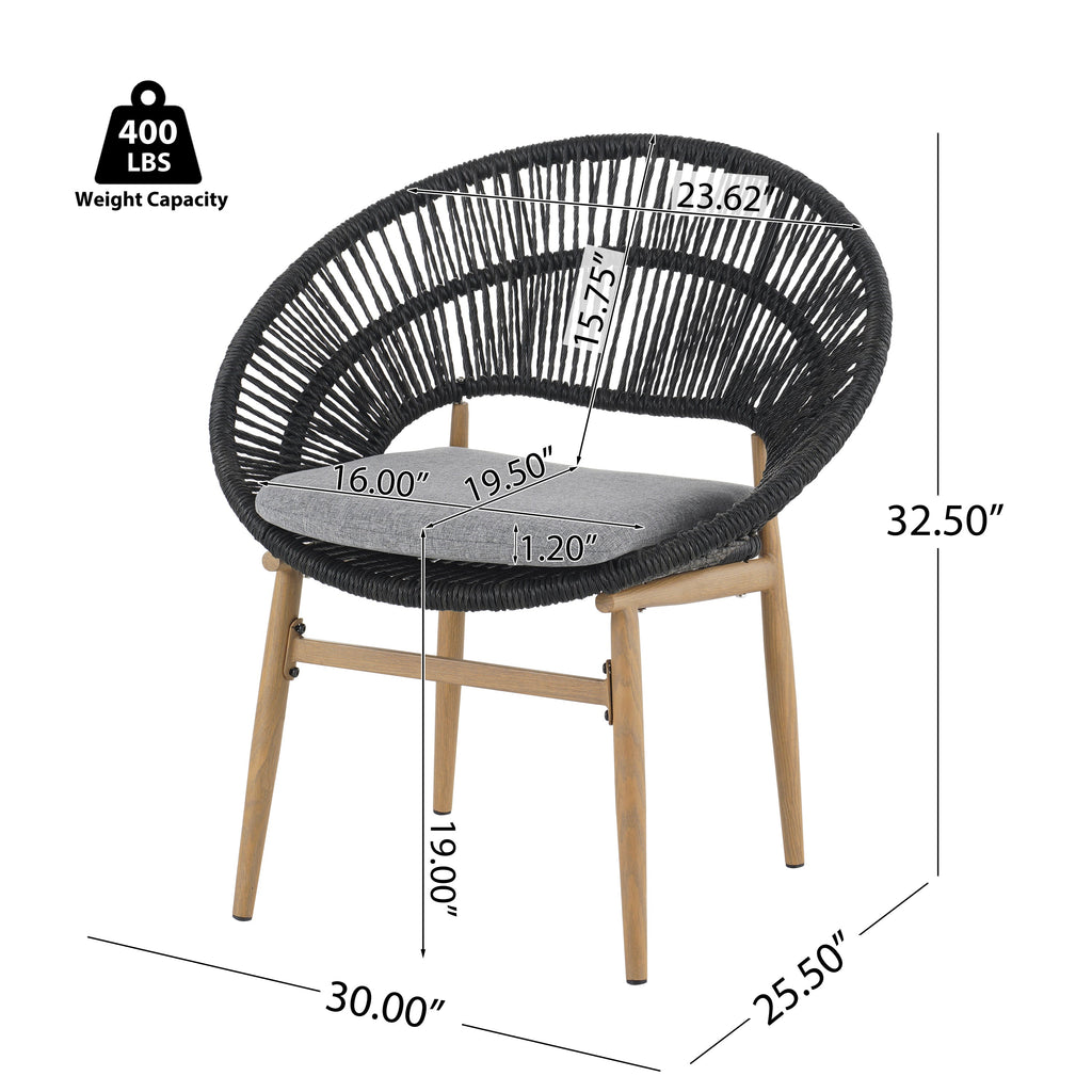 Cyril Outdoor Wicker Papasan Style Dining Chair