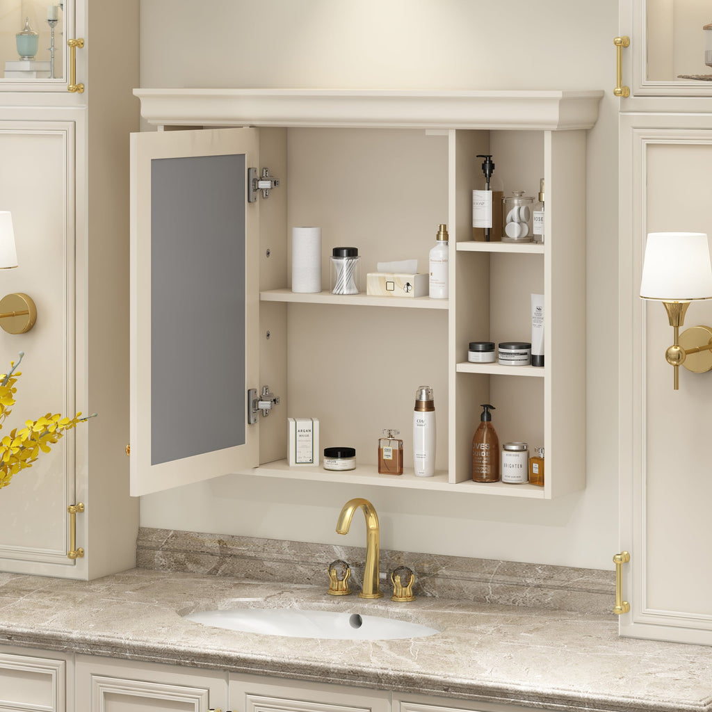35'' x 28'' Wall Mounted Bathroom Storage Cabinet with Mirror