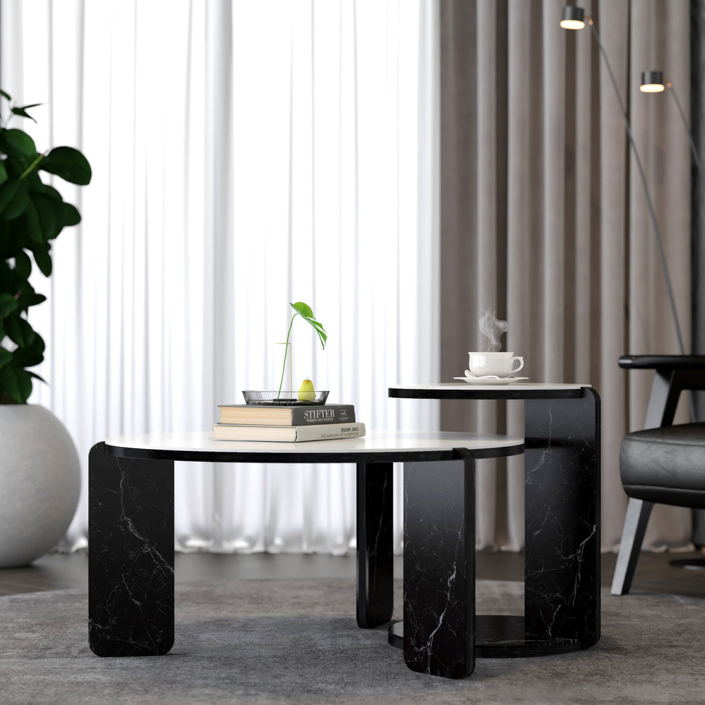 Set of 2 Round Nesting Coffee Tables