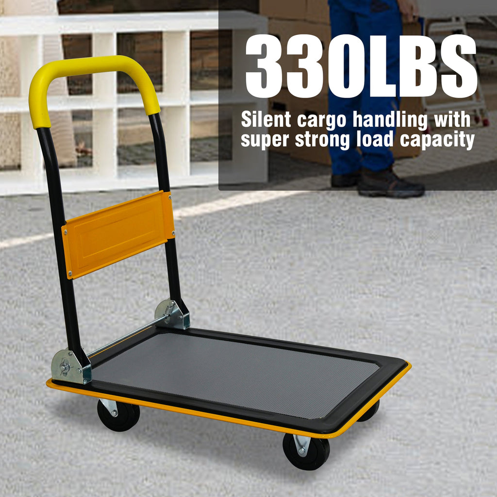 Flatbed Cart with 330lbs Heavy Duty Capacity