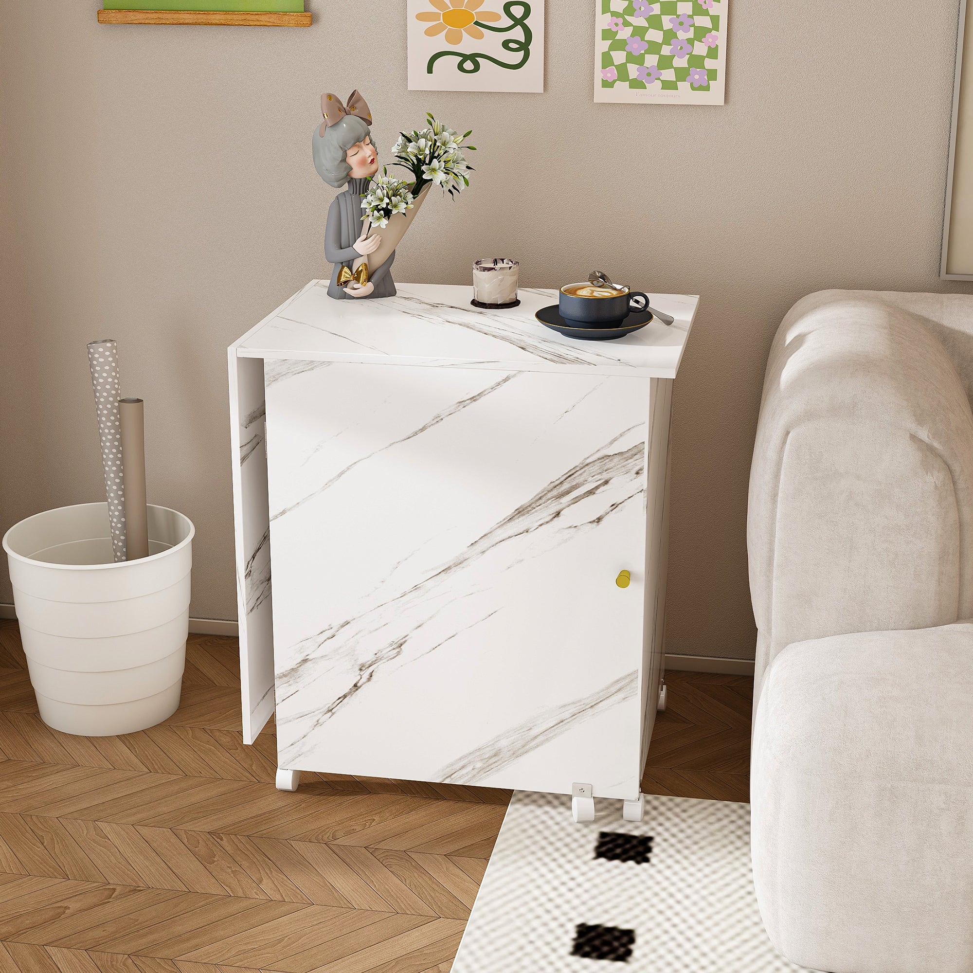 4-in-1 Folding Sewing Table with Lockable Wheels