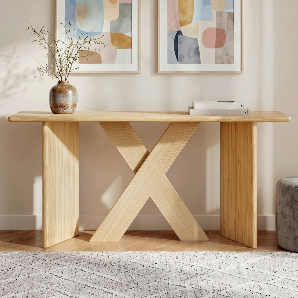 60.25" Minimalist Modern X-Frame Console Table