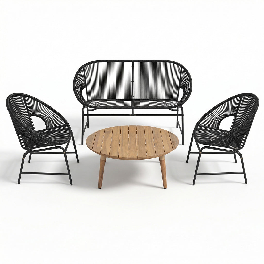 NUSA Outdoor Patio 4-Pcs Chat Set
