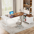 70.8-Inch Executive Desk with 55-Inch File Cabinet