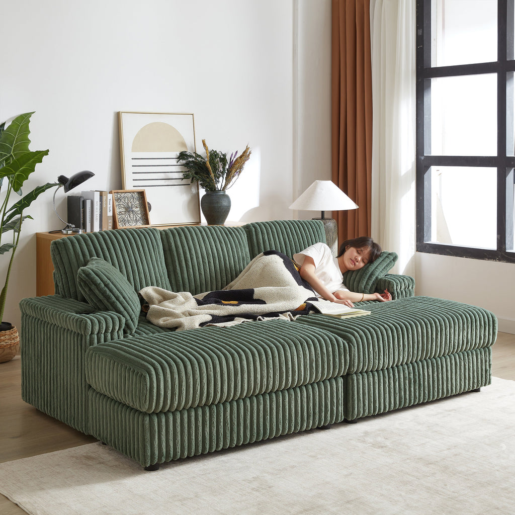 84-Inch Corduroy 3-Seater Sofa
