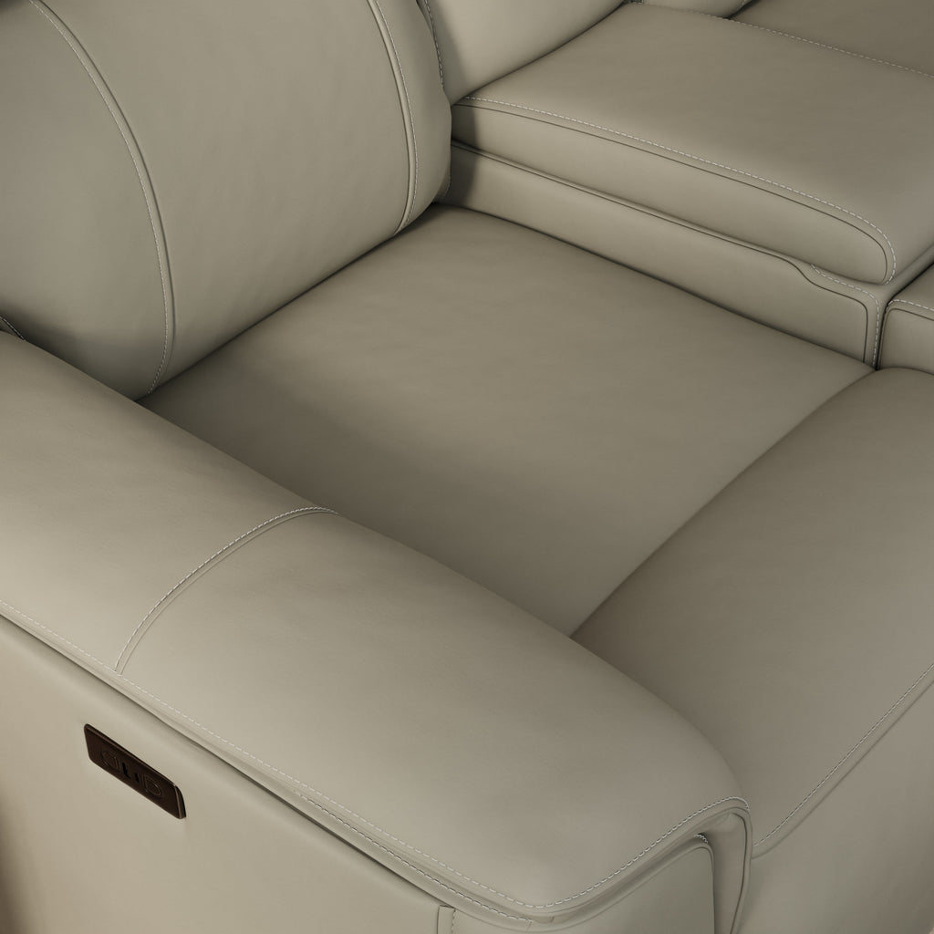 Oslo Dual Power Reclining Love Seat with Console in Mineral